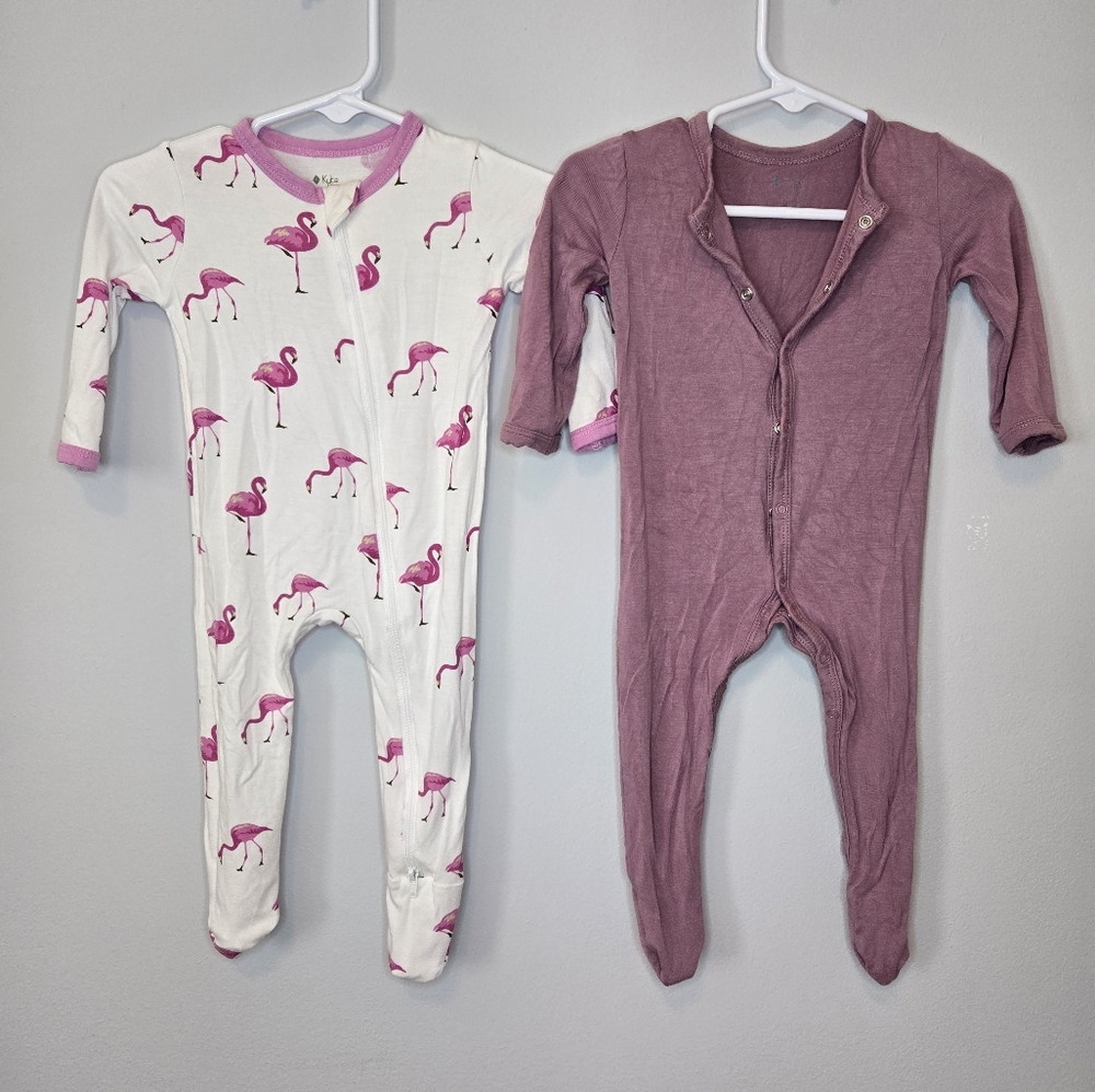 Kyte BABY Pink Flamingo and Mauve Footies